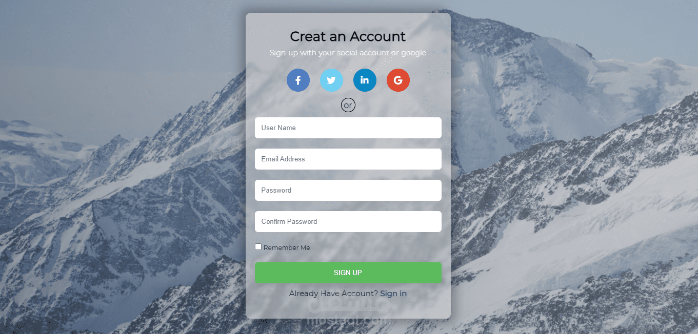 login form