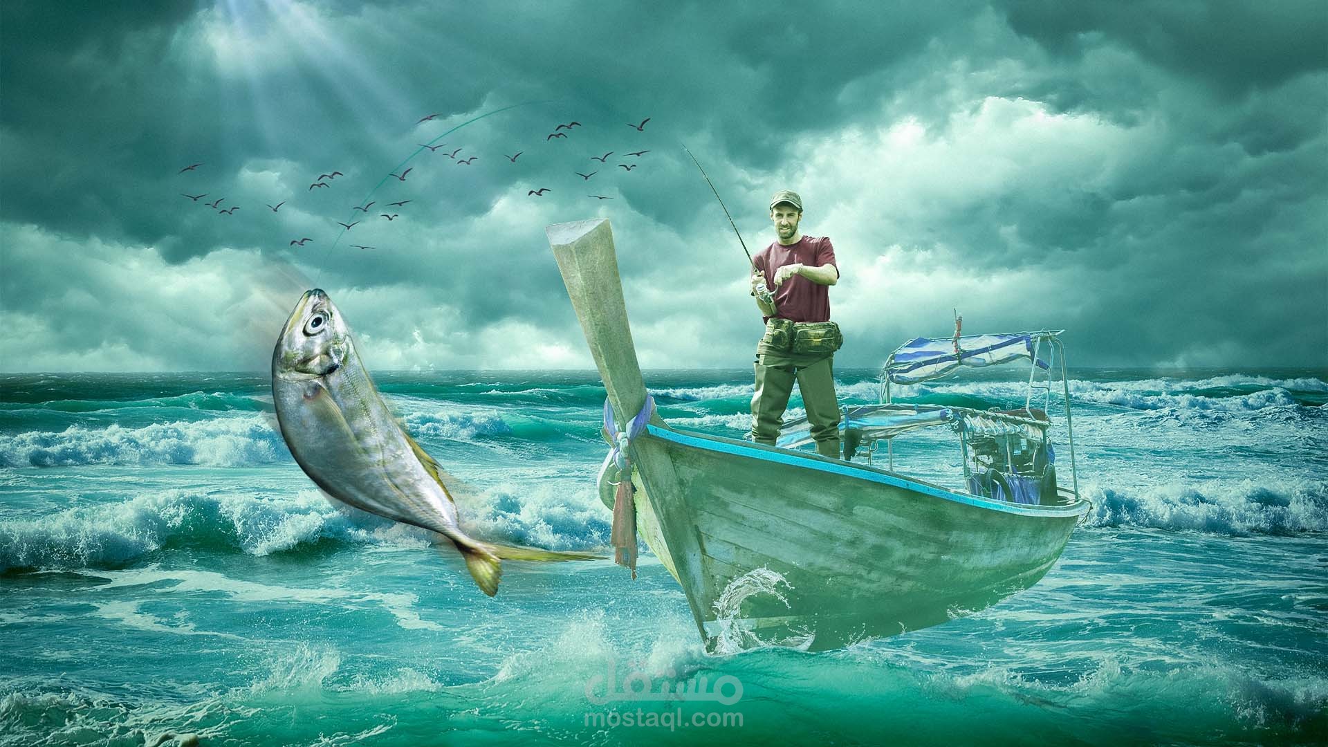 تصميم دعائى للسمك