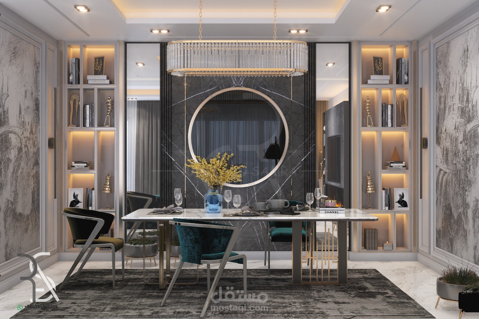 تصميم طابق ارضي بفيلا في الدمام