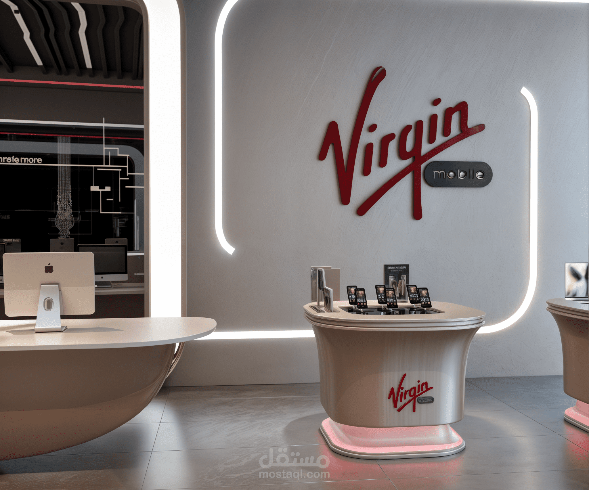 تصميم معرض لشركة virgin السعودية للاتصالات