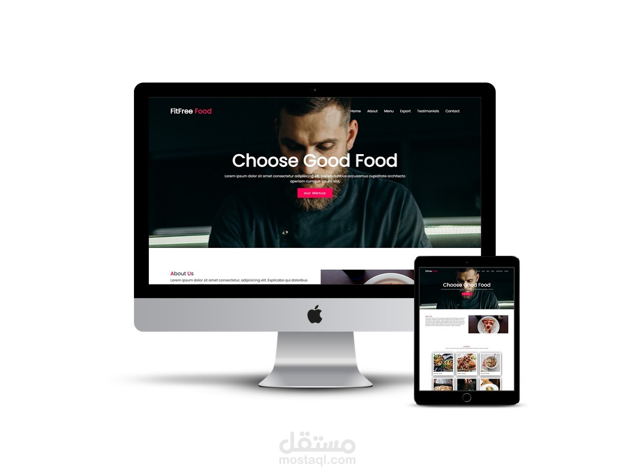 تصميم موقع لمطعم عبارة عن صفحة هبوط