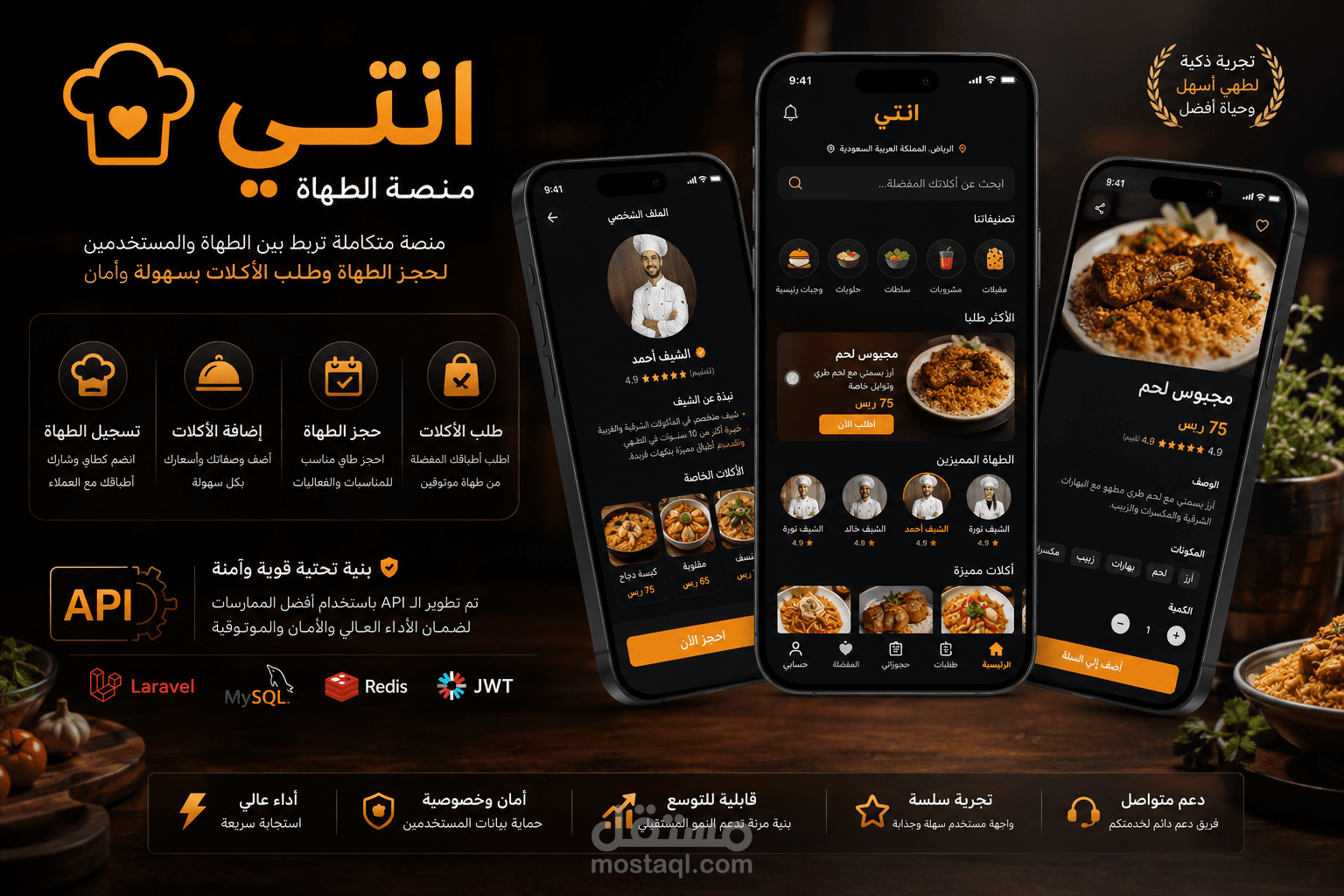 تصميم وتطوير واجهات API ولوحة الإدارة لتطبيق "انتي"