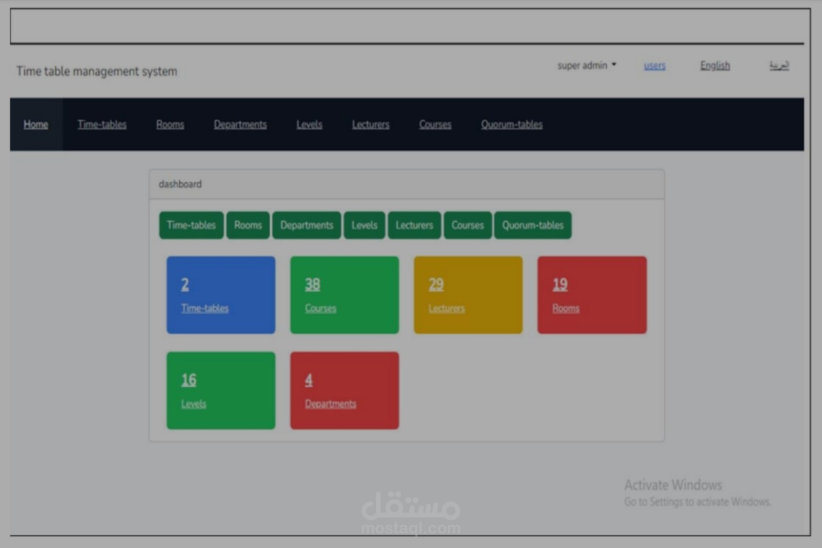 Time-tables management system for faculty