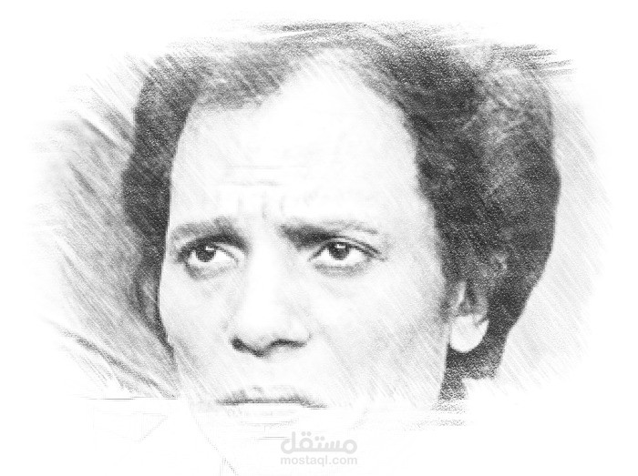 صورة فنان مرسومه بالقلم الرصاص