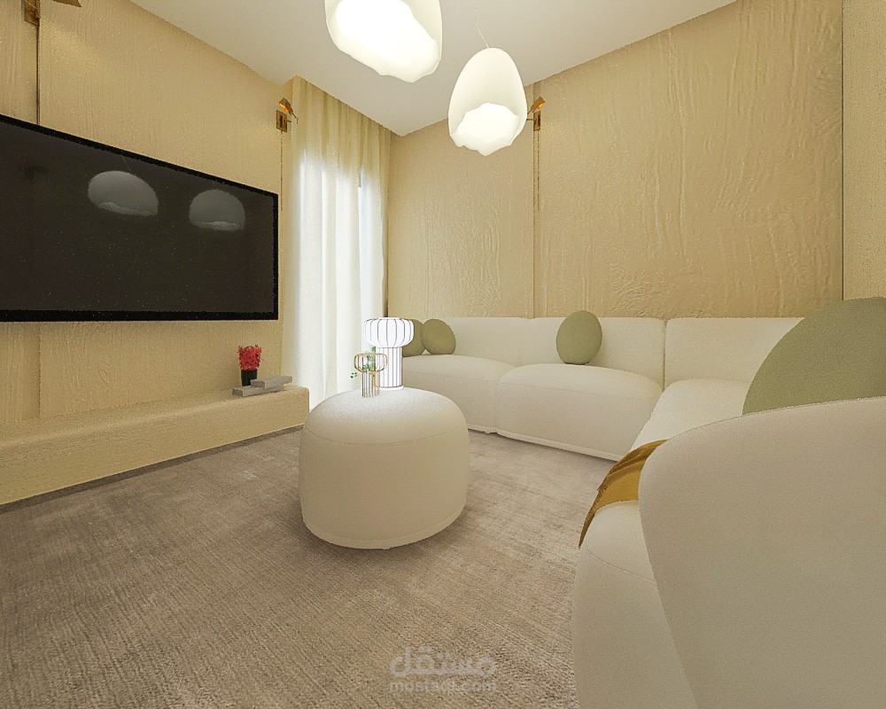 تصميم داخلي لصالة معيشة