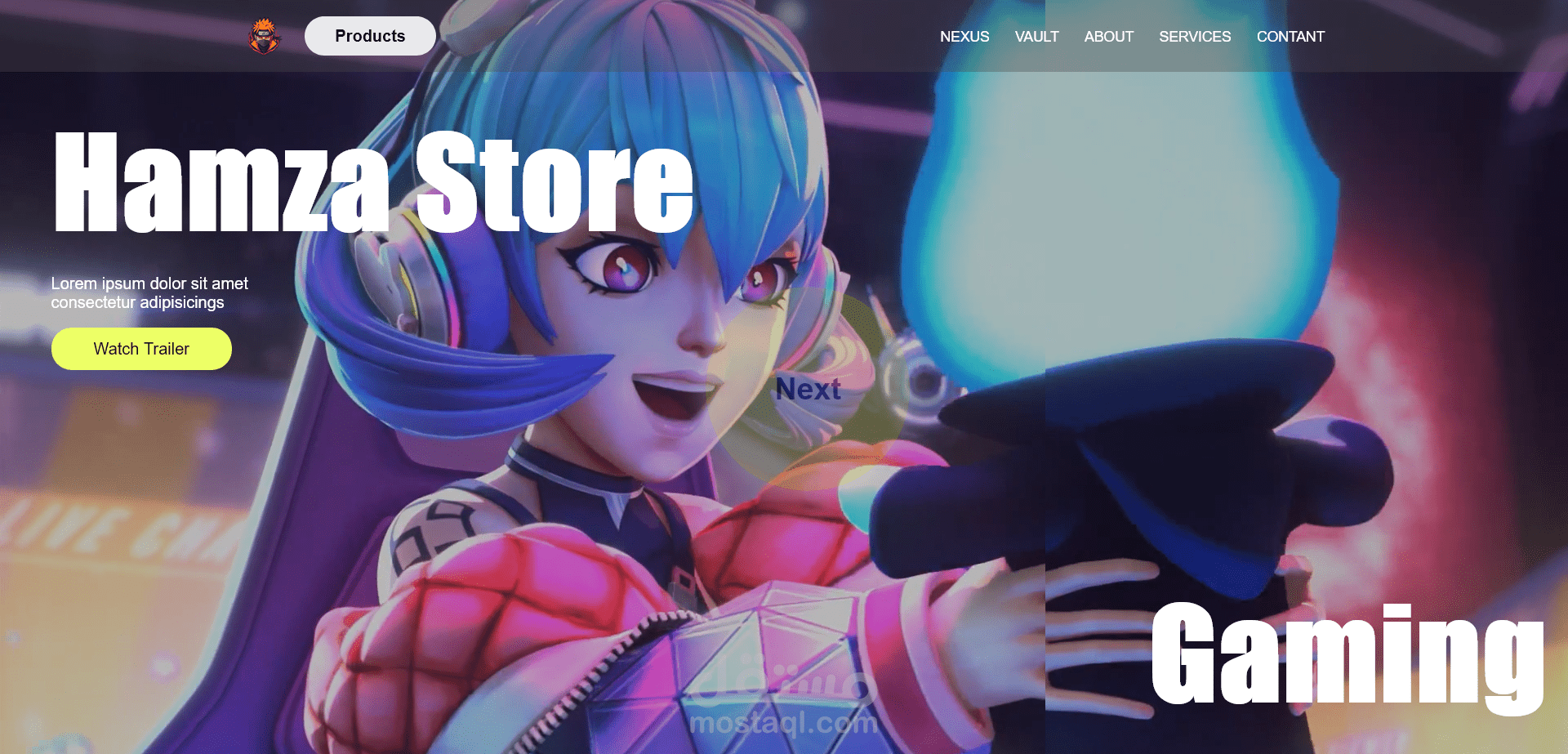 صفحة هبوط موقع خاص بالألعاب الألكترونية Hamza Gaming Store