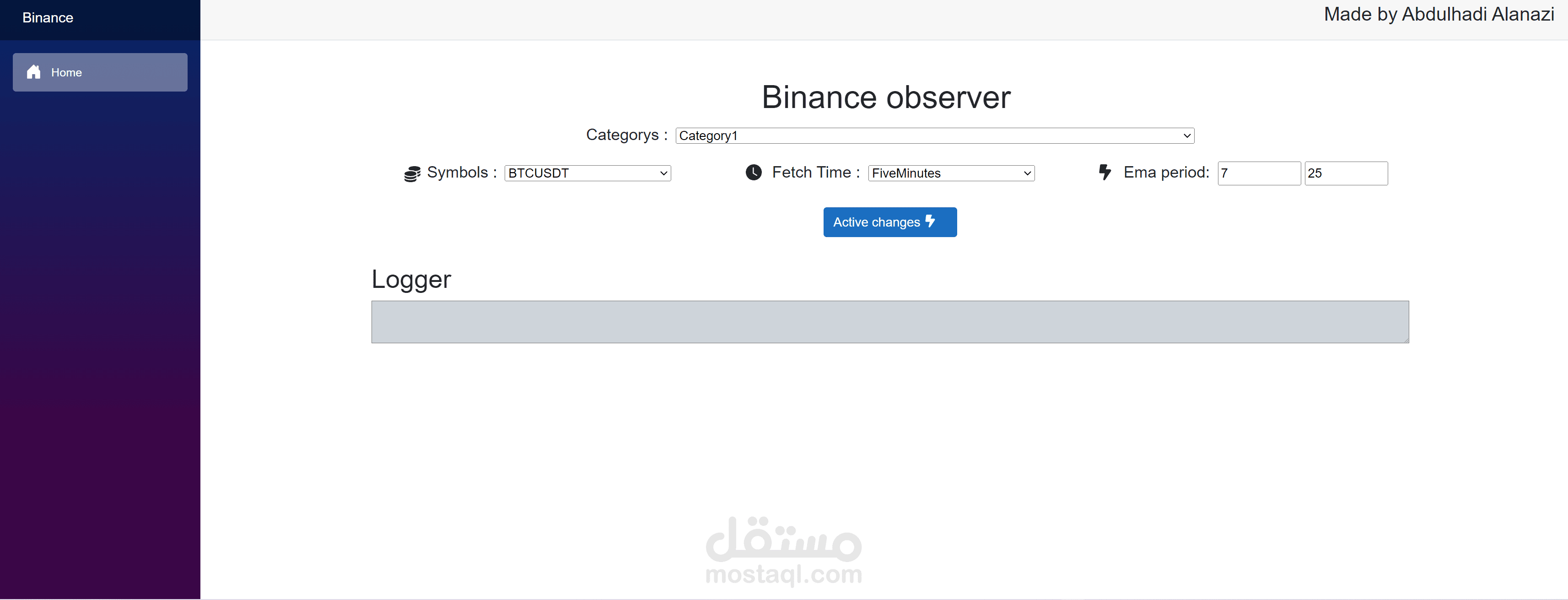 نظام يقرأ الرسم البياني من موقع باينانس ويعرض المعلومات المطلوبة