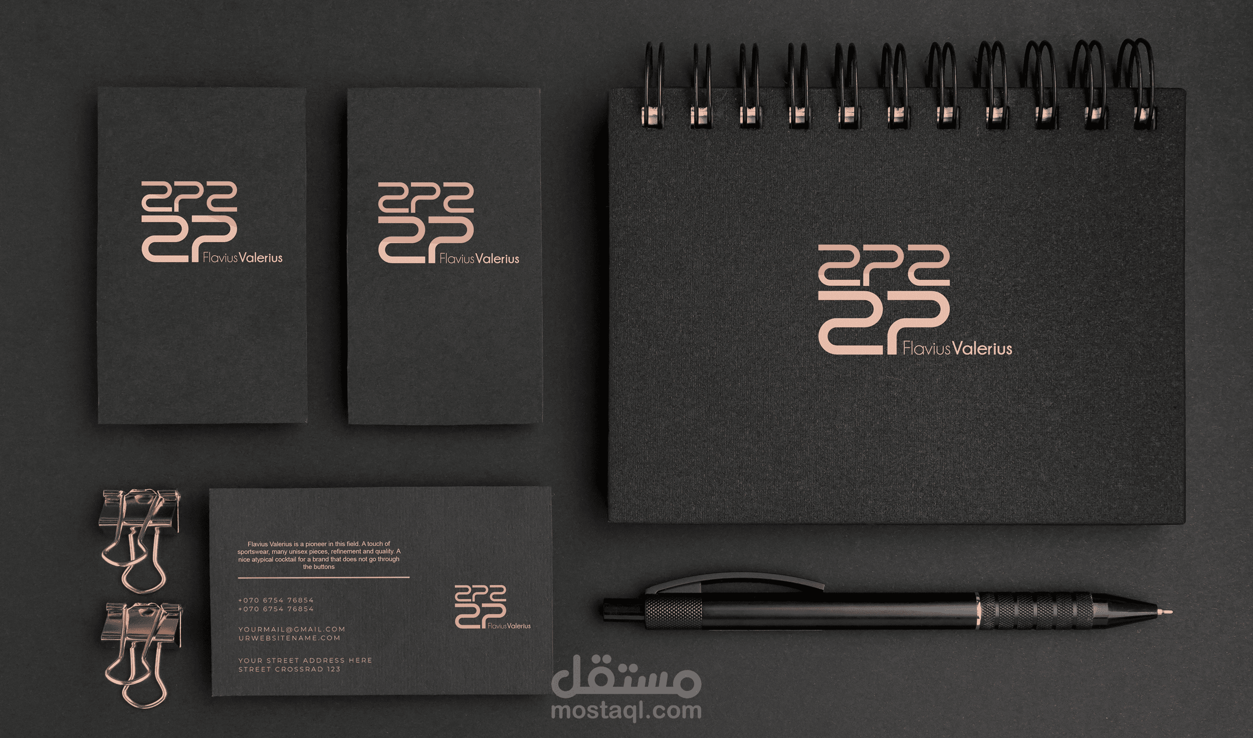تصميم شعار هوية بصرية لماركة ملابس رجال Flavius-Valerius