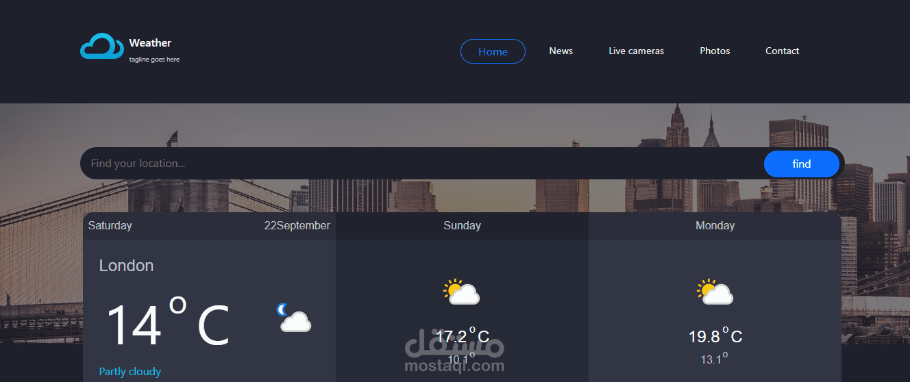 موقع لعرض الطقس