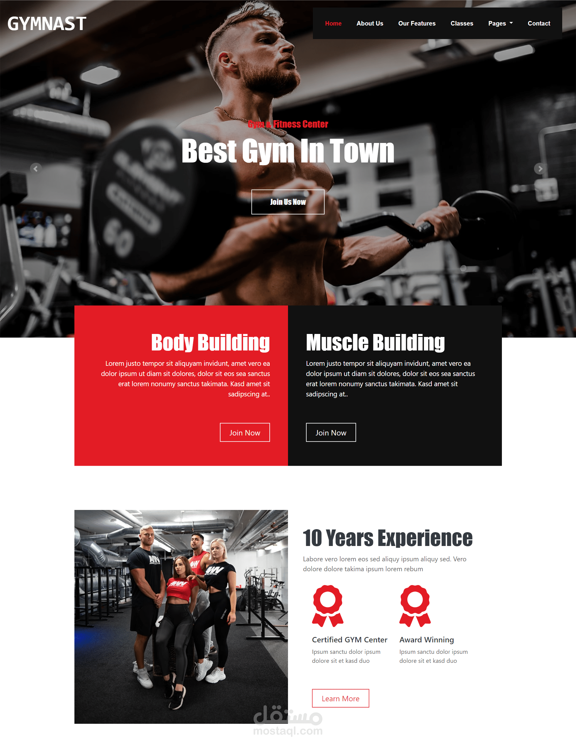 Gym website
