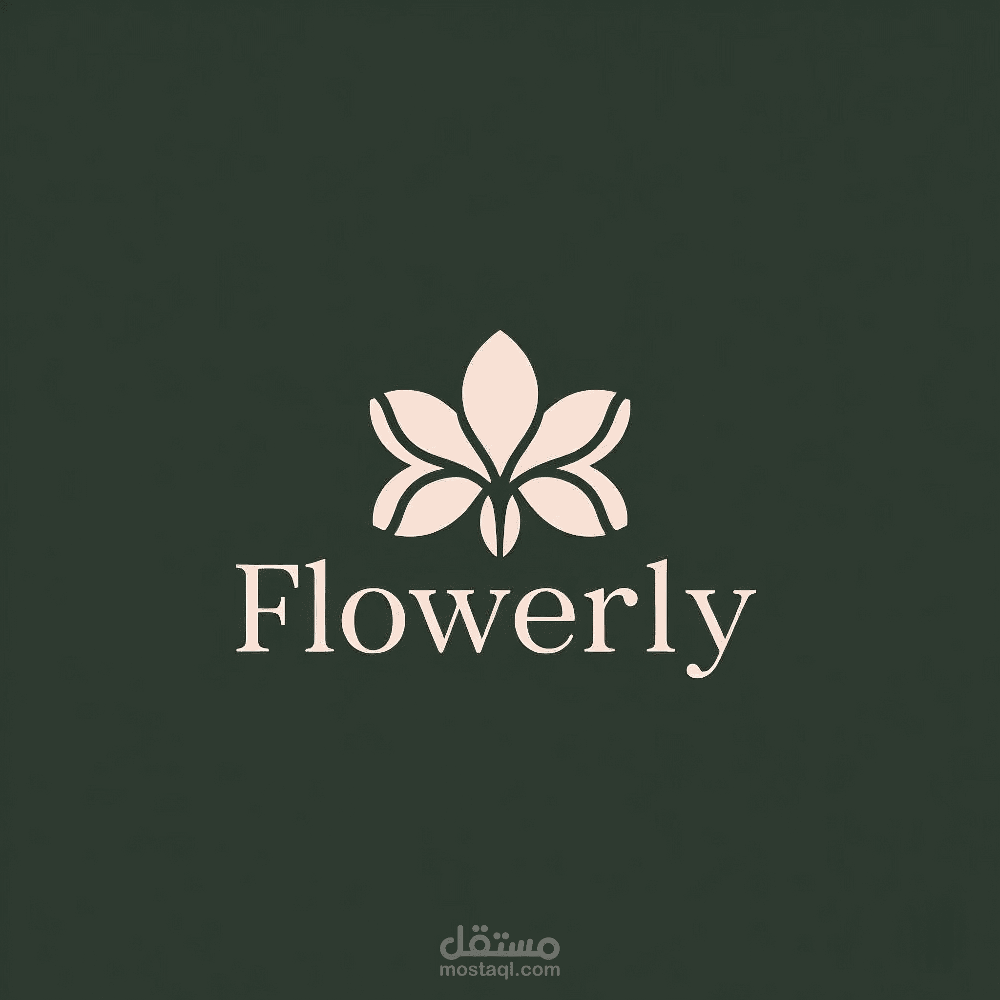 لوجو لشركة عناية بالبشرة بإسم Flowerly