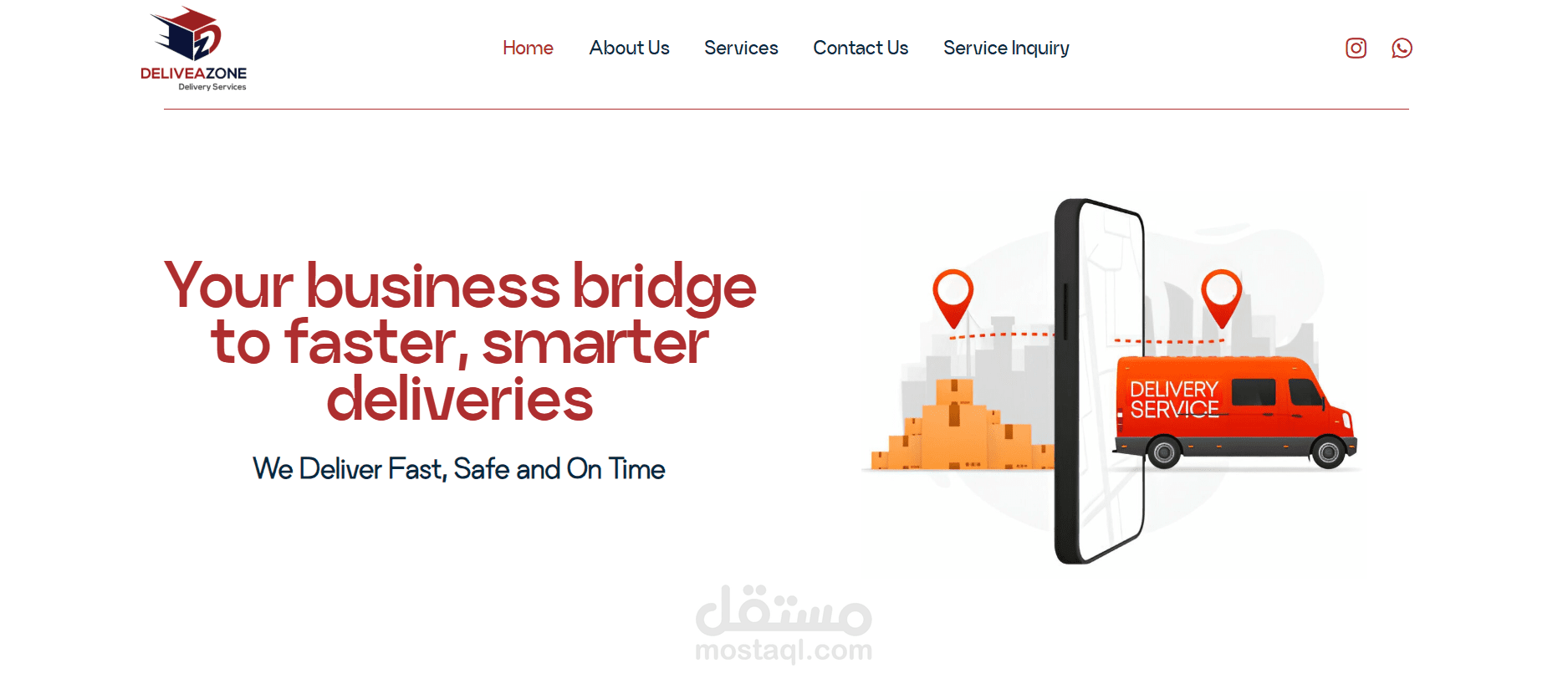 موقع تعريفي متكامل لشركة شحن في الإمارات – WordPress