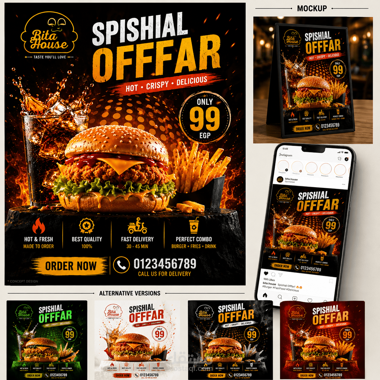 Creative Burger Advertisement | Social Media Design