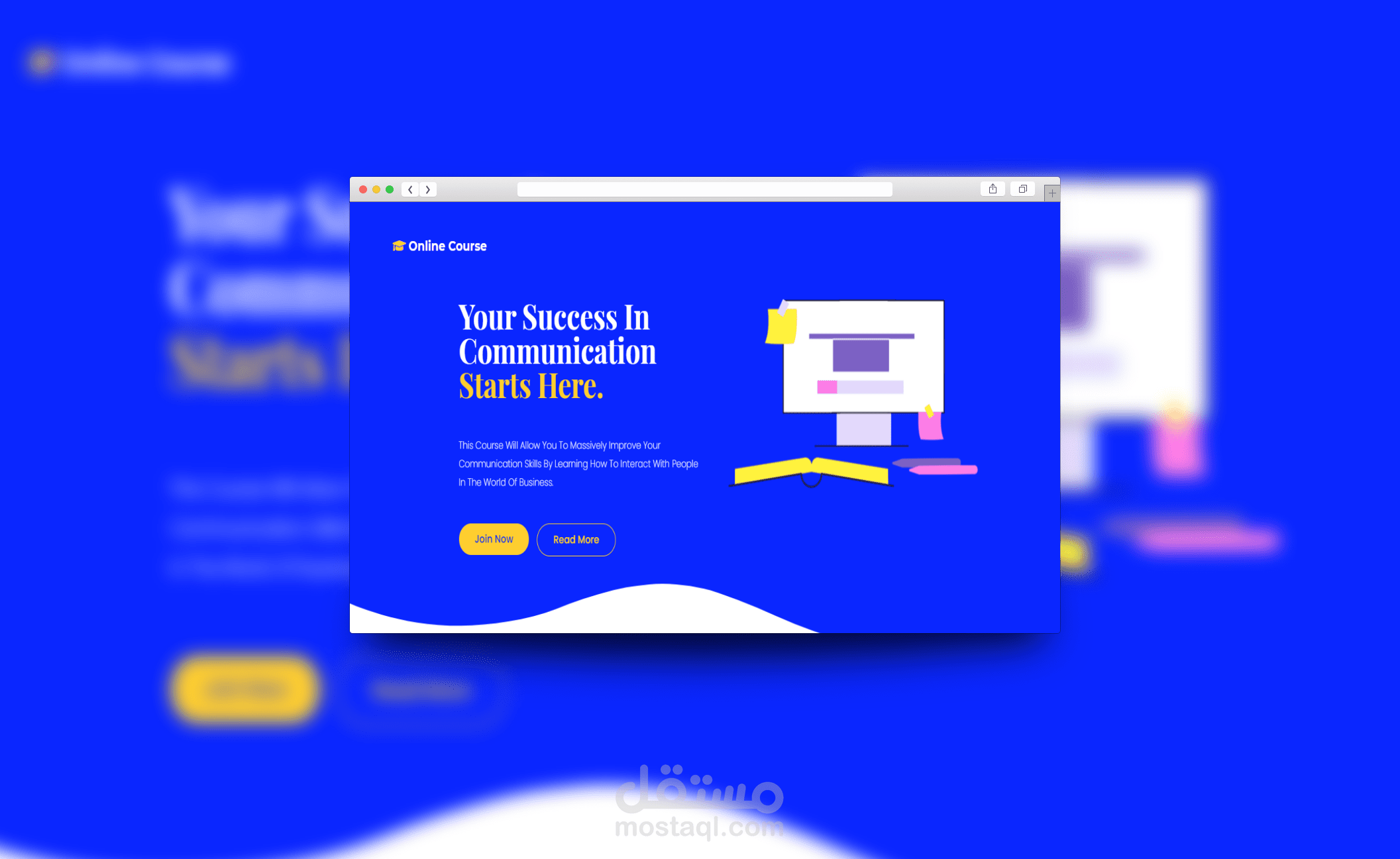 صفحة هبوط لدورة تعليمية