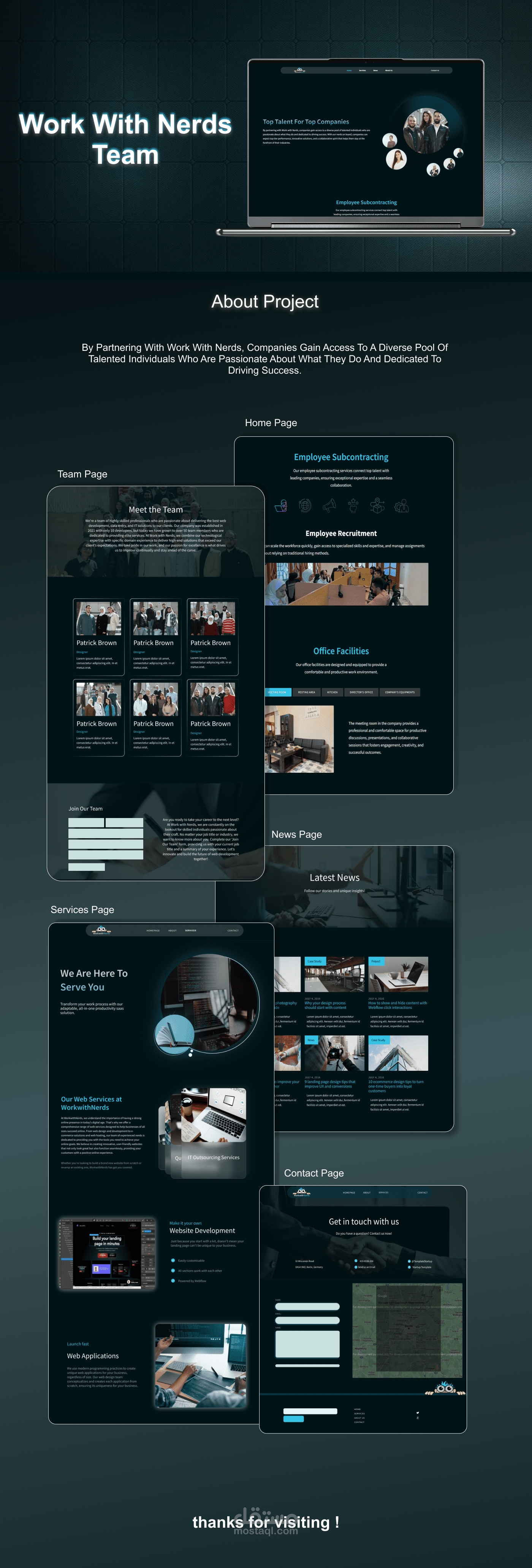 تصميم واجهة موقع employee subcontracting