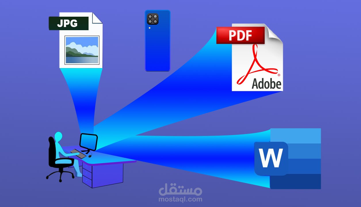 تفريغ وتحويل ملفات PDF والصور إلى ويرد