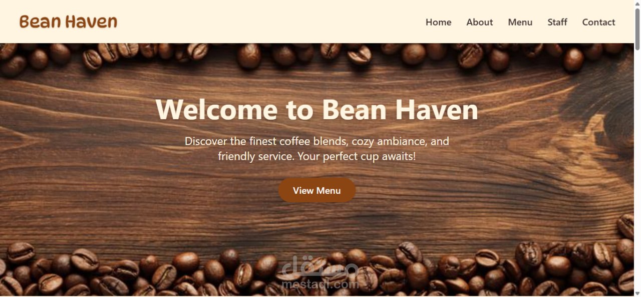 coffee shop website