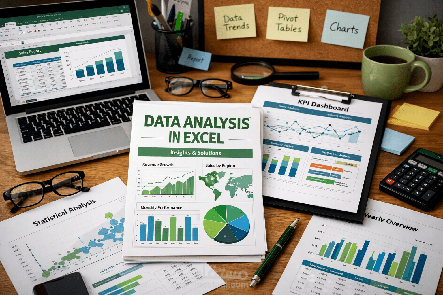 سأقوم بتحليل بياناتك باستخدام Excel وإنشاء تقارير ورسوم بيانية احترافية