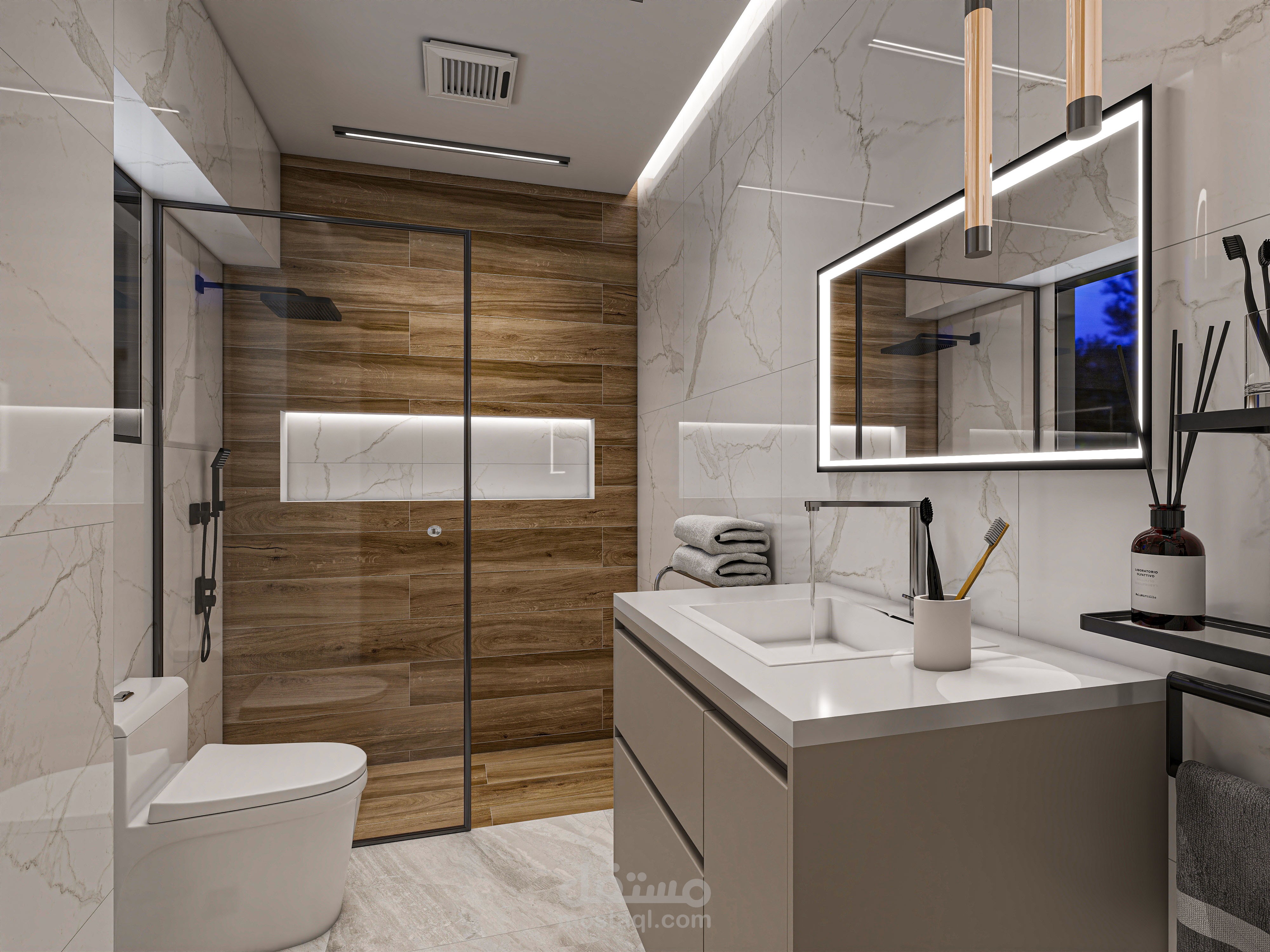 تصميم داخلي حمام مودرن