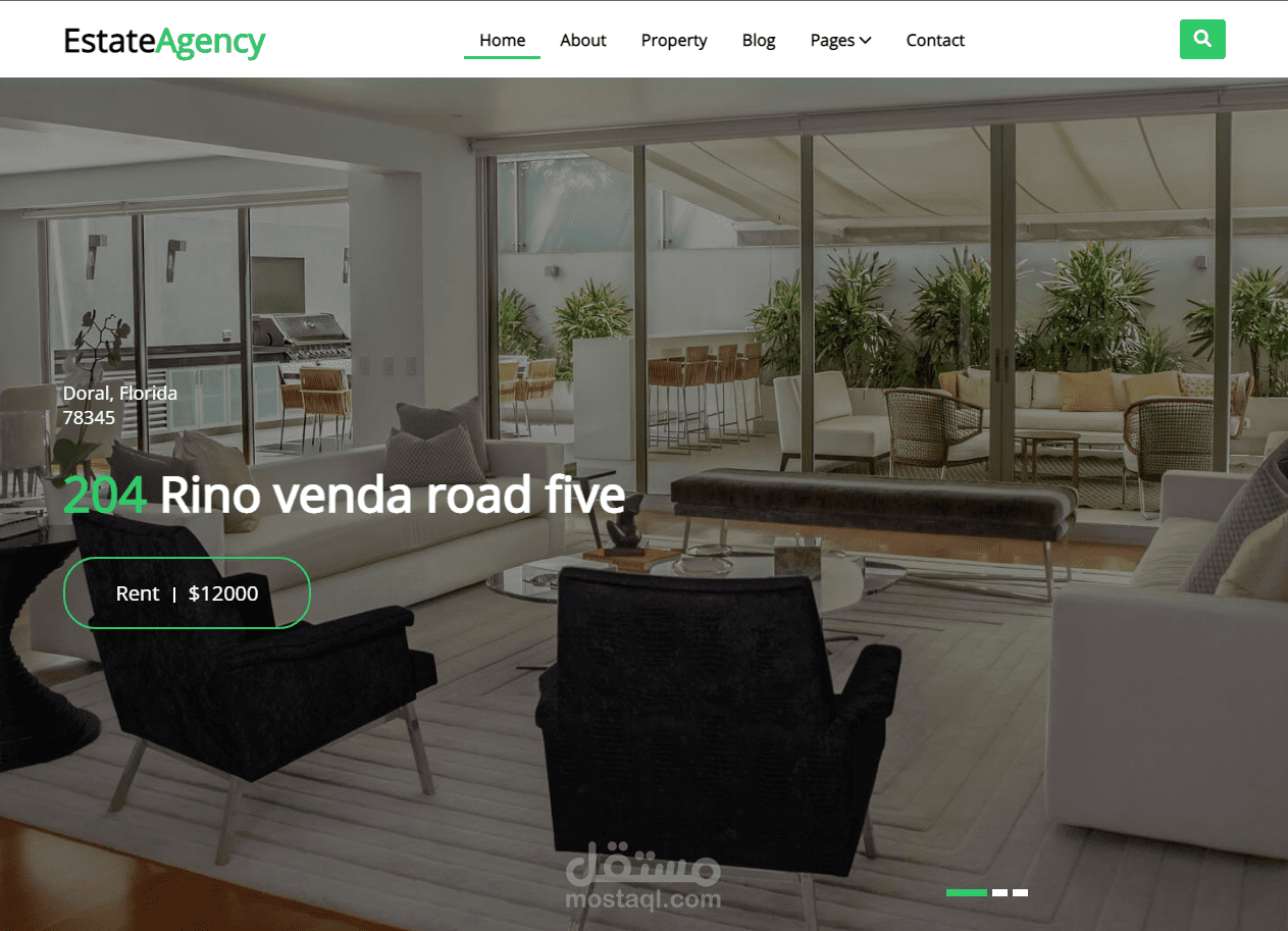 موقع شركة خدمات عقارية متعدد الصفحات Multi pages landing page  بإستخدام  HTML5  & CSS3 & Vanila JS
