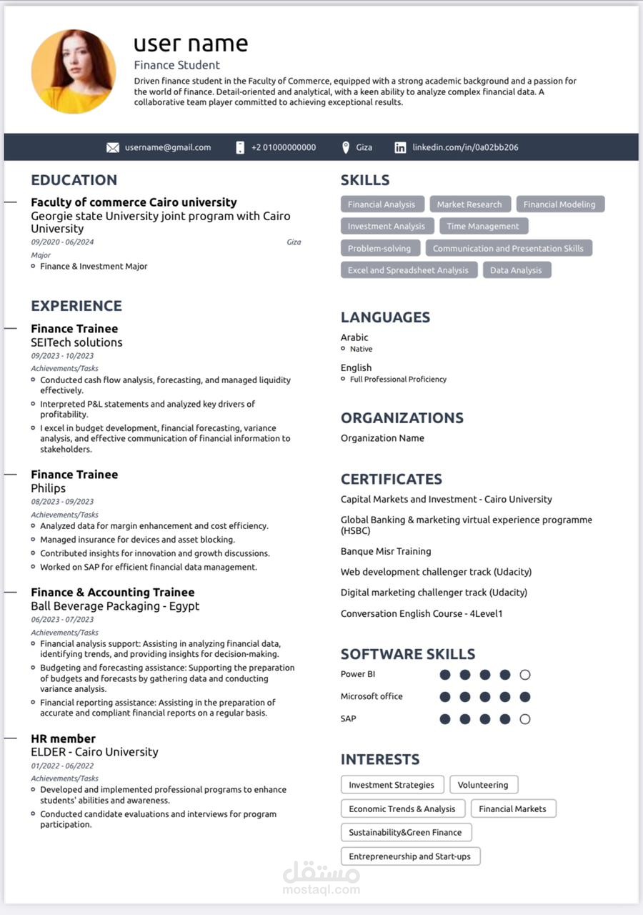 CV  السيرة الذاتية