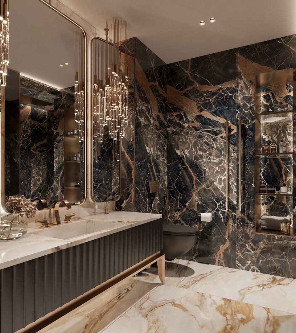 Modern design for a royal bathroom