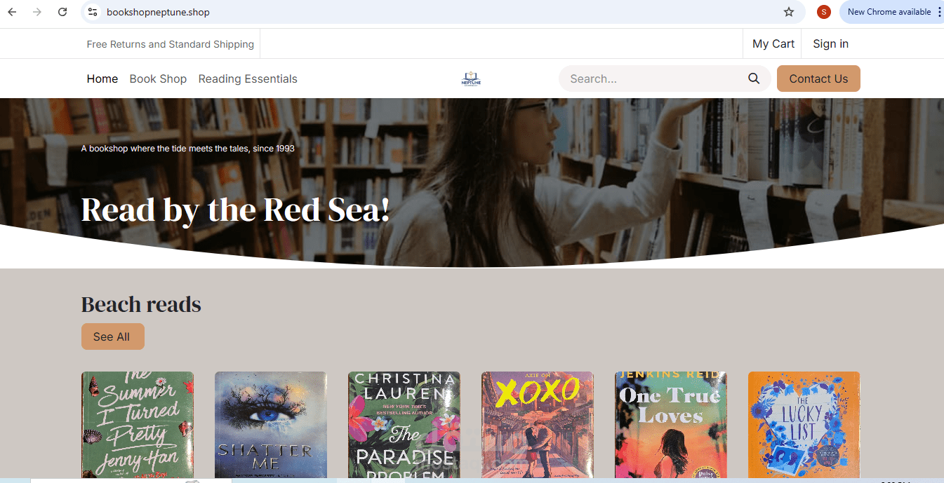 تصميم متجر إلكتروني محترف لمكتبة