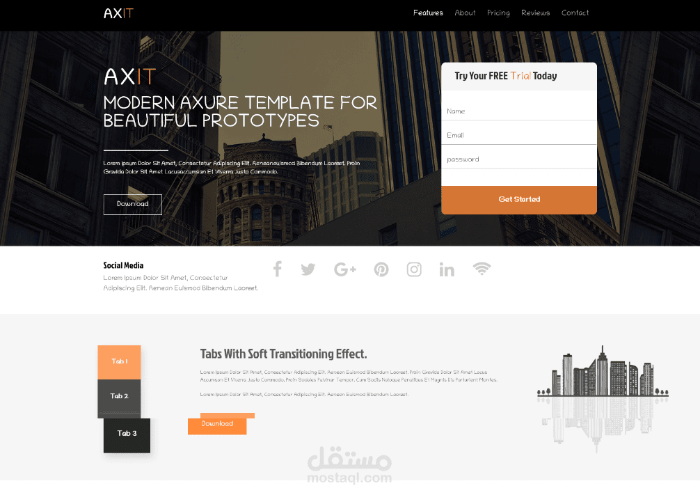 landing page 2باستخدام CSS3 jQuery