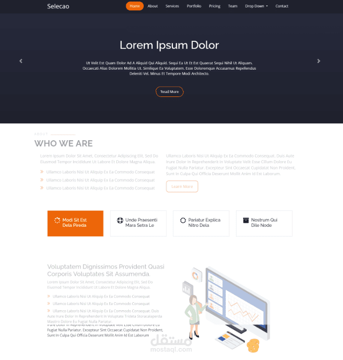 landing page باستخدام CSS3 jQuery