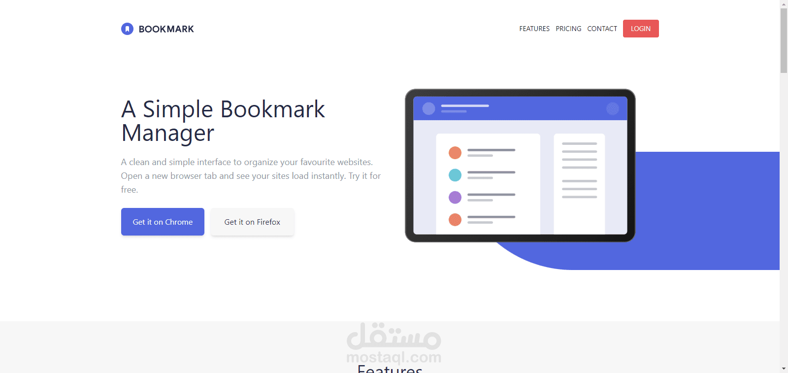 landing page باستخدام CSS TailwindCSS SASS