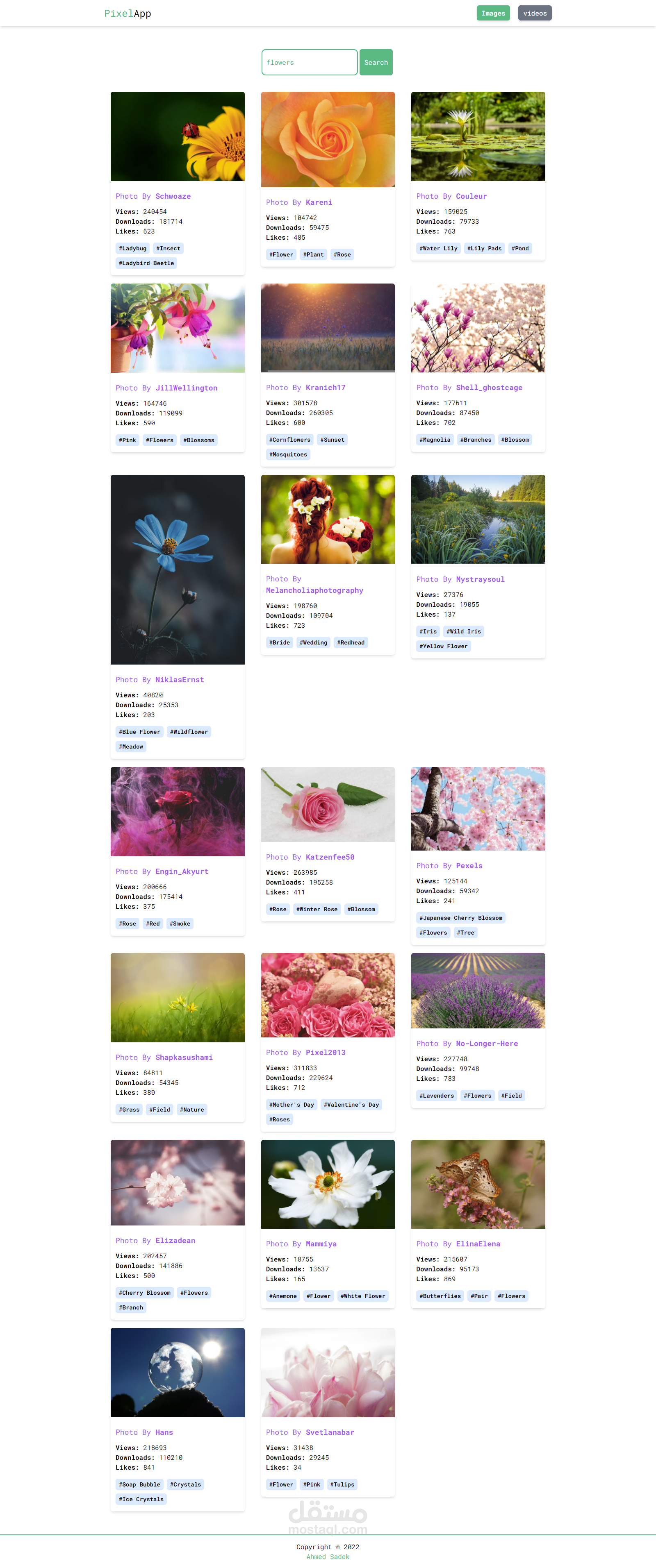 معرض صور و فيديوهات باستخدام React