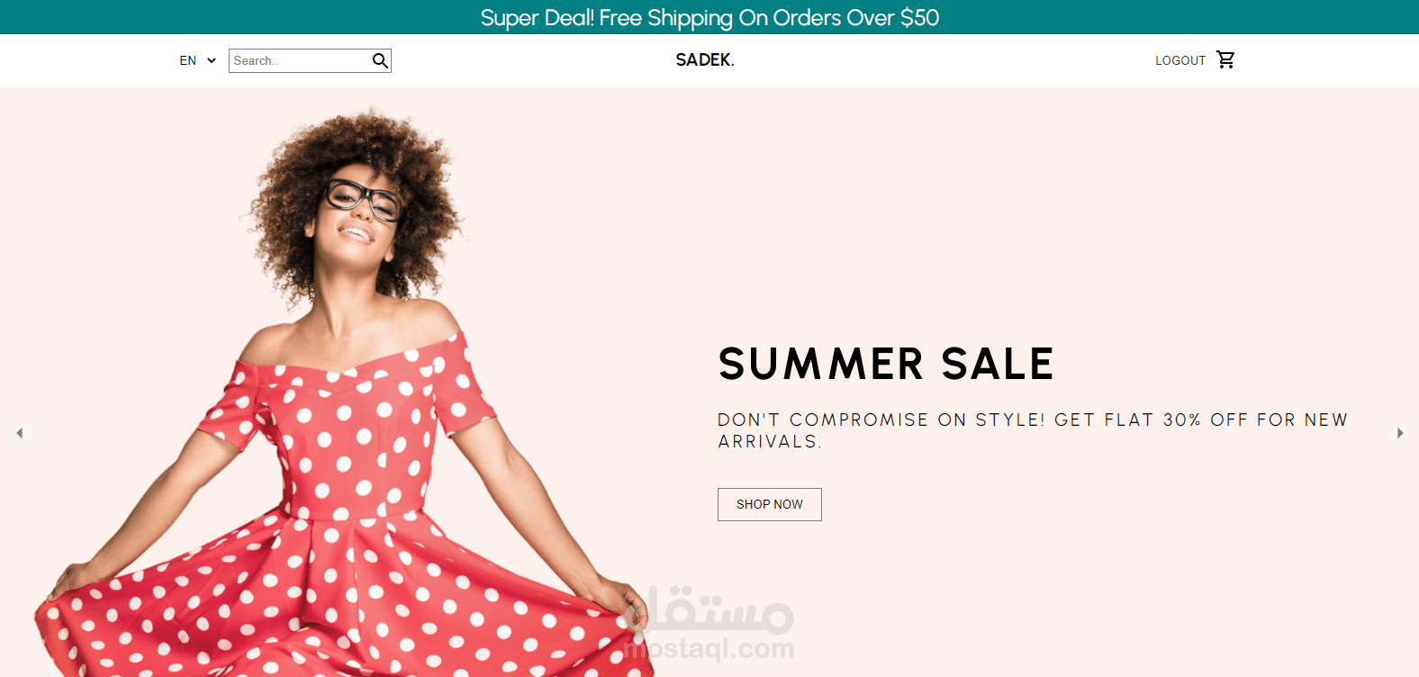 متجر الكتروني باستخدام رياكت و نود