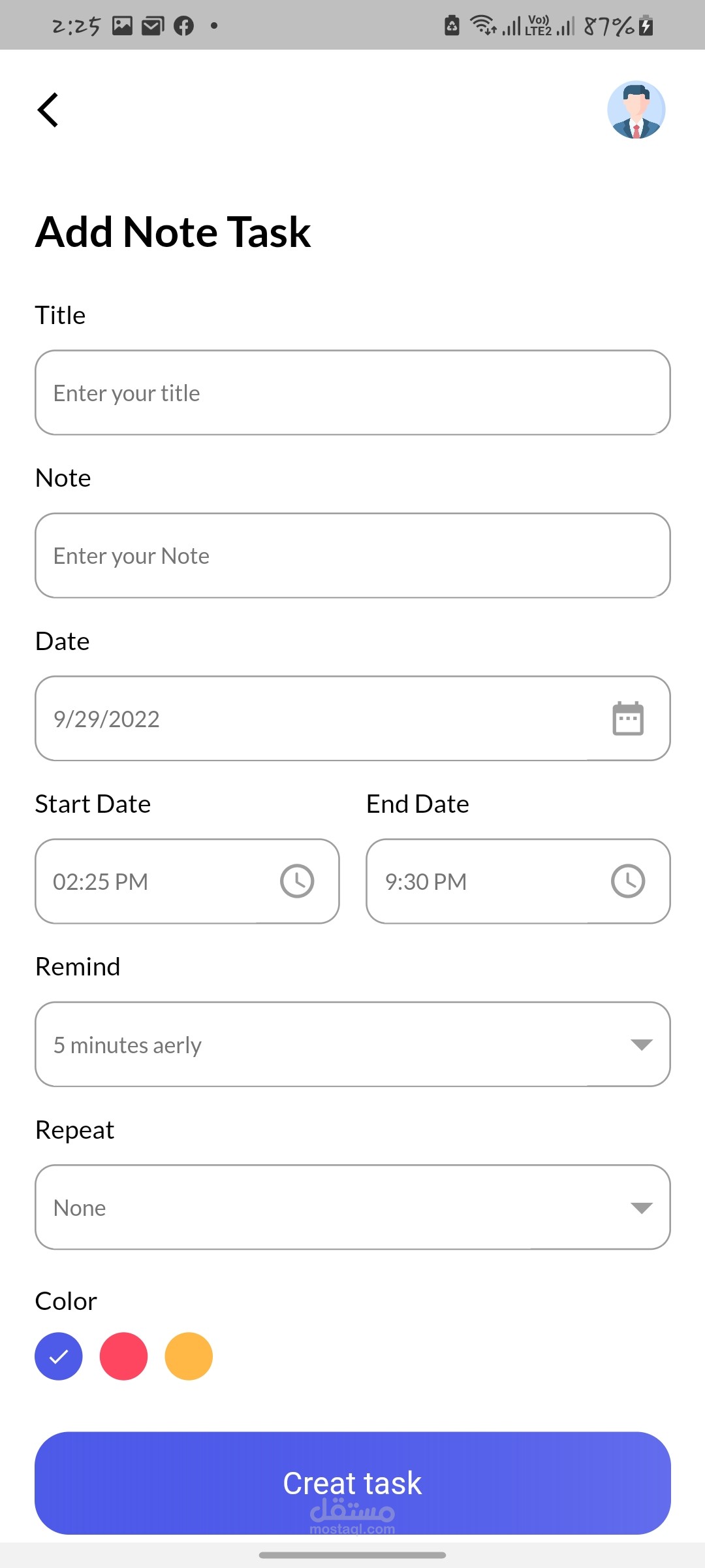 Day Task Using Flatter