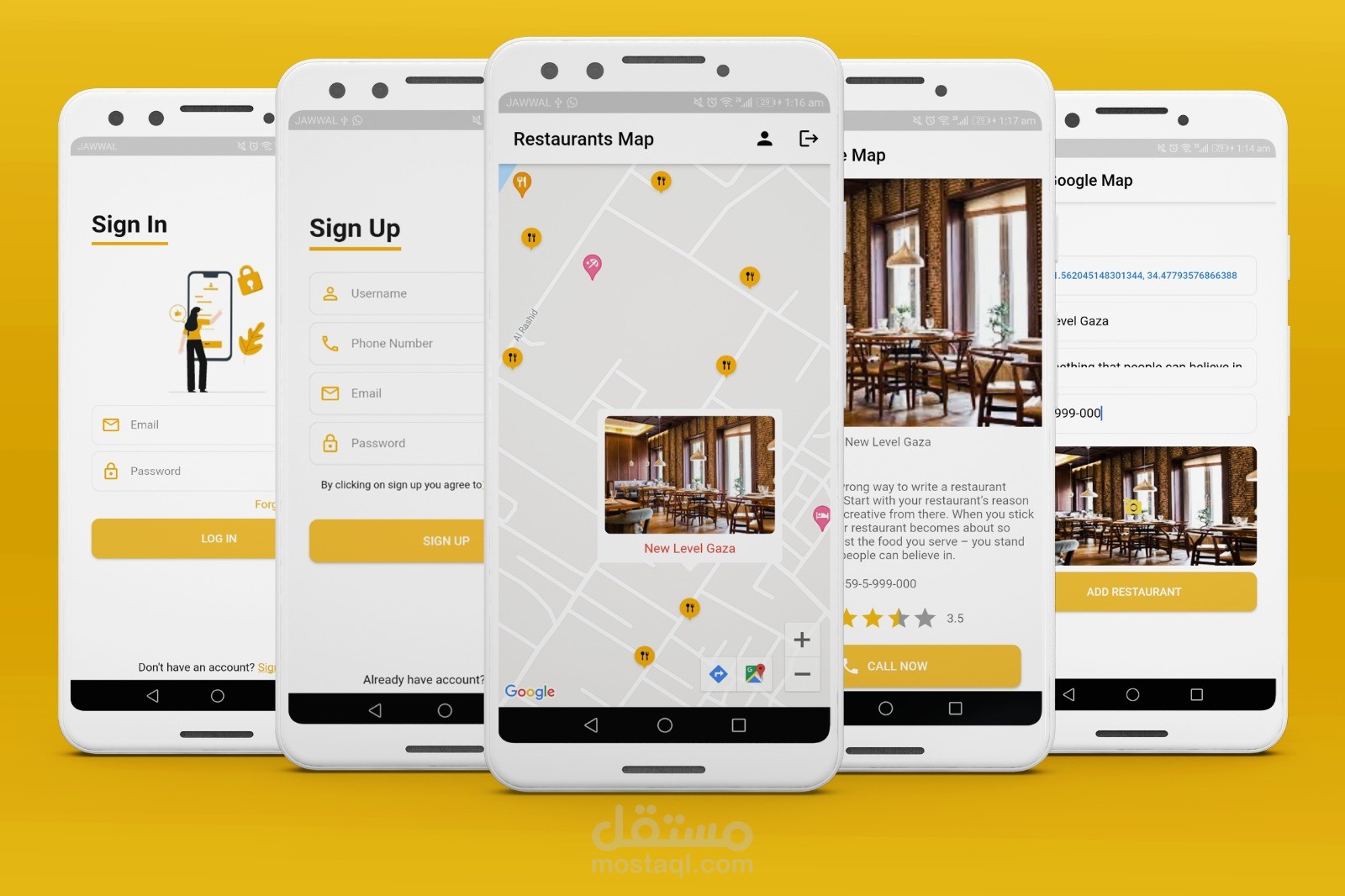 Restaurant's Map Flutter Application