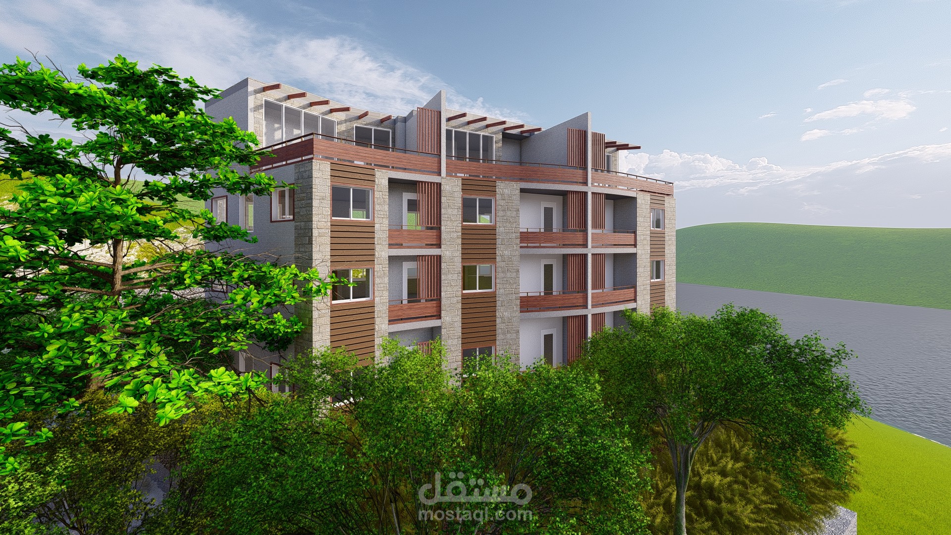 سكن جبلي على بحيرة قيد التنفيذ
