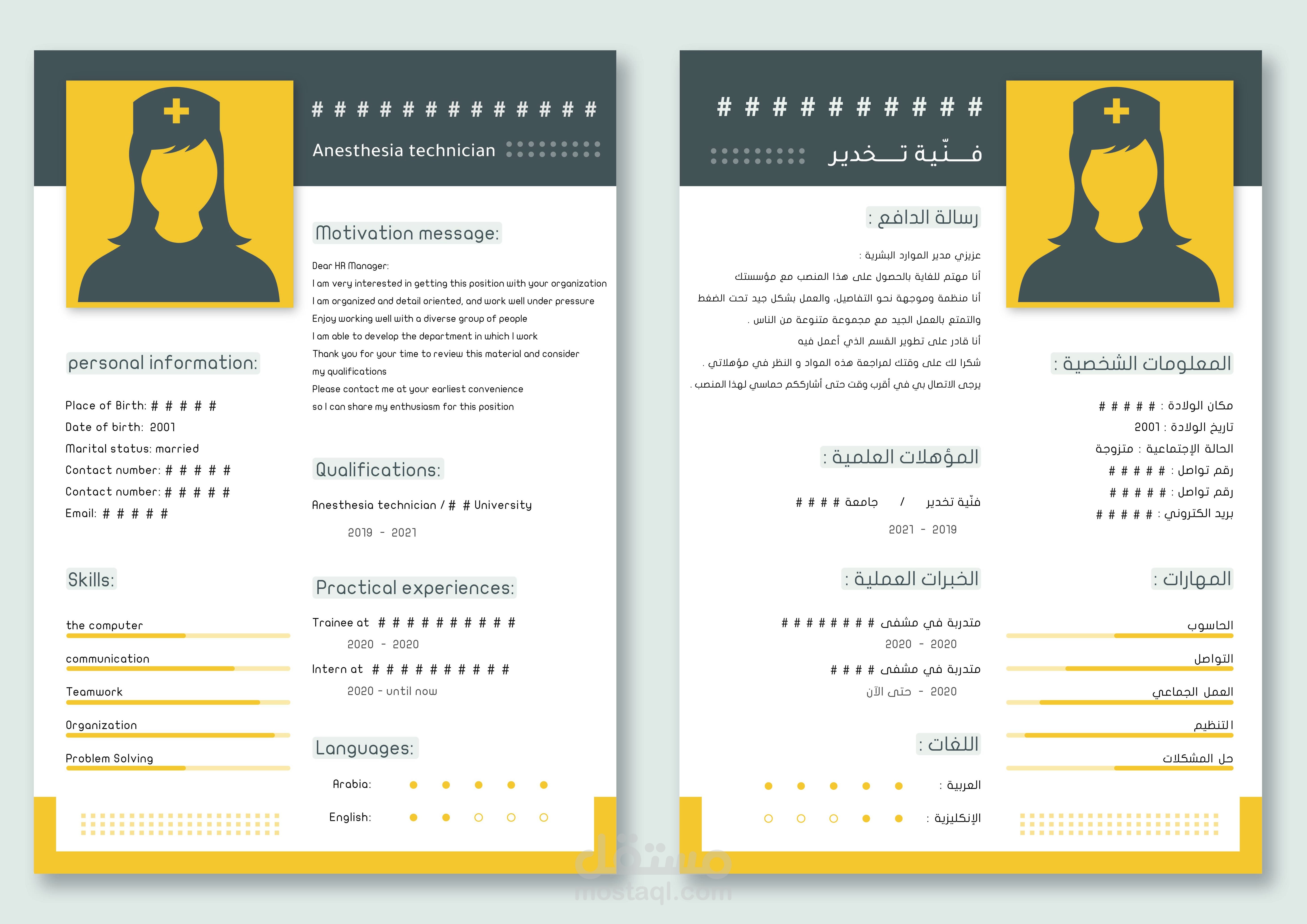 تصميم cv احترافية
