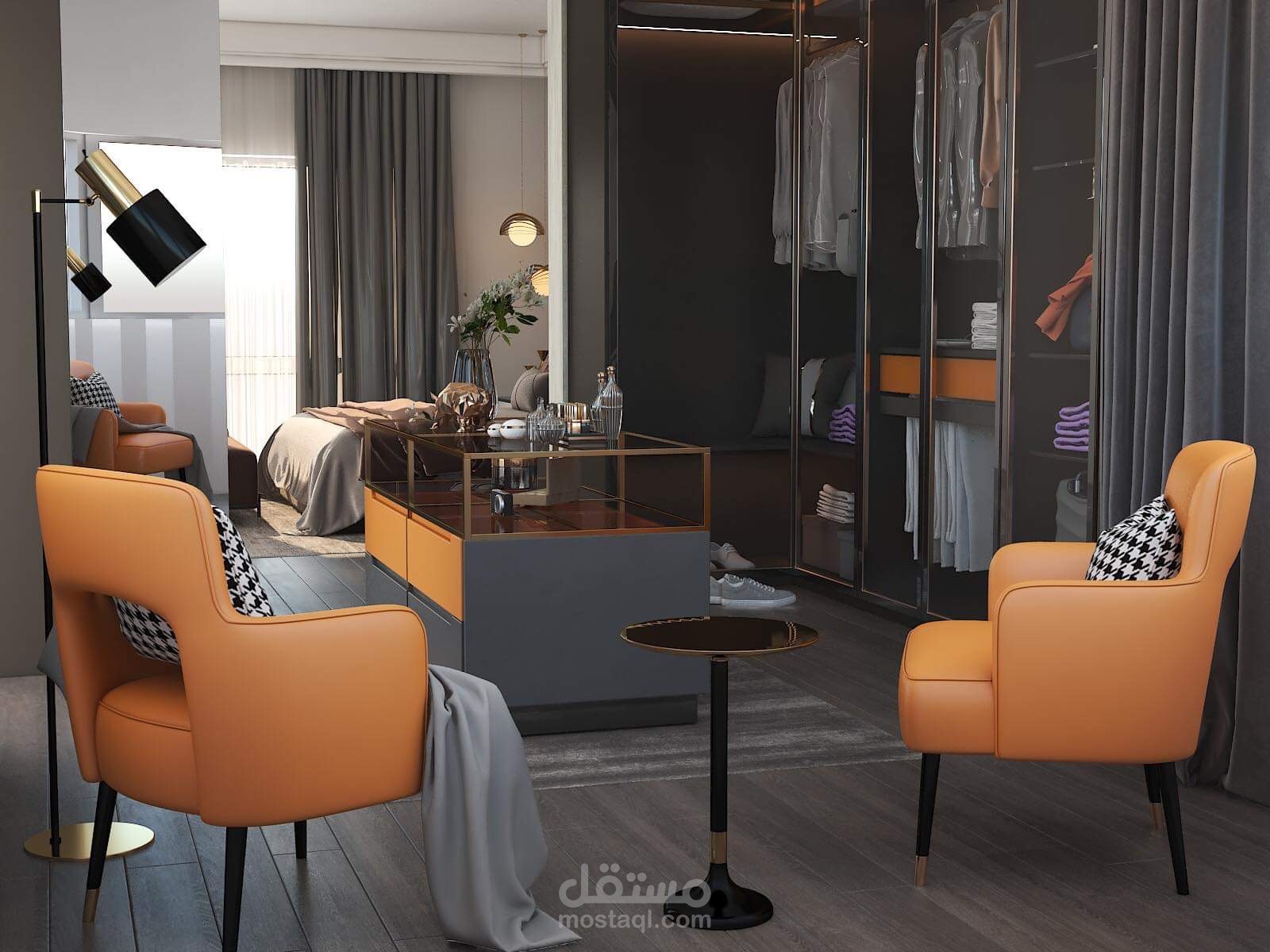 تصميم داخلي لغرفة ملابس