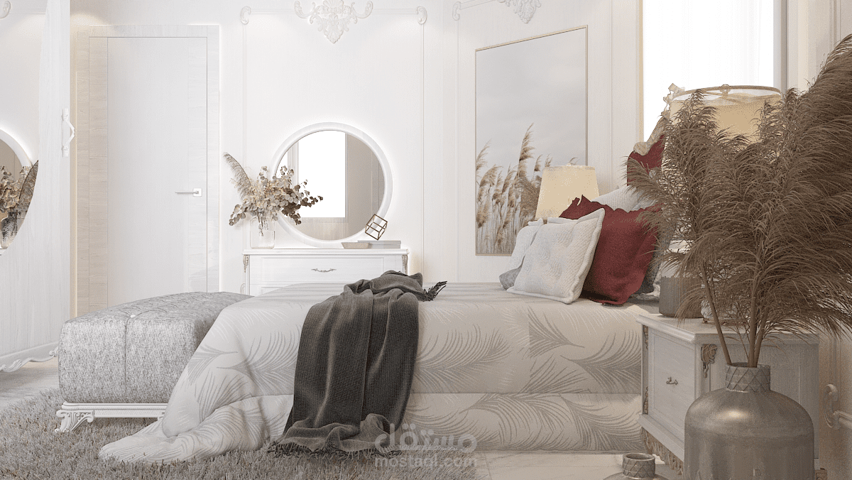 إعادة تصميم لغرفة نوم كلاسيكية أثاثها موجود من قبل