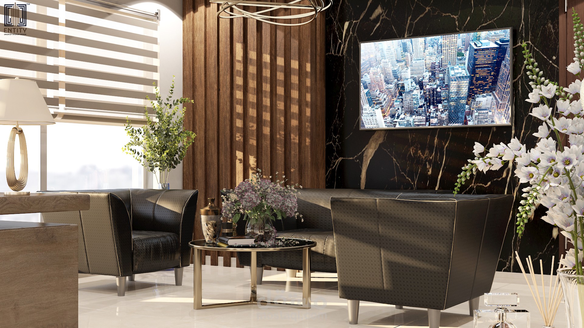 مكتب لشركة تركية مع غرفة اجتماعات .