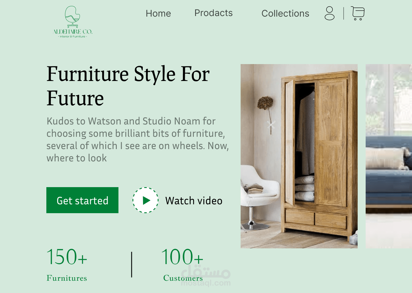 Furniture landing page