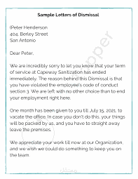 Dismissal letter