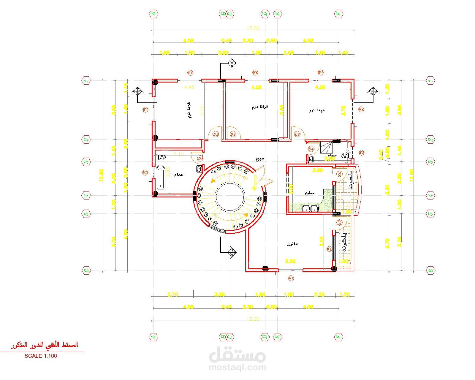 تصميم فيلا سكنية بمساحة 170م2