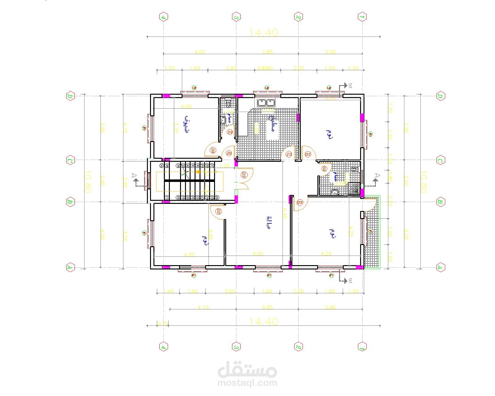 تصميم منزل سكني بمساحة 150 متر مربع