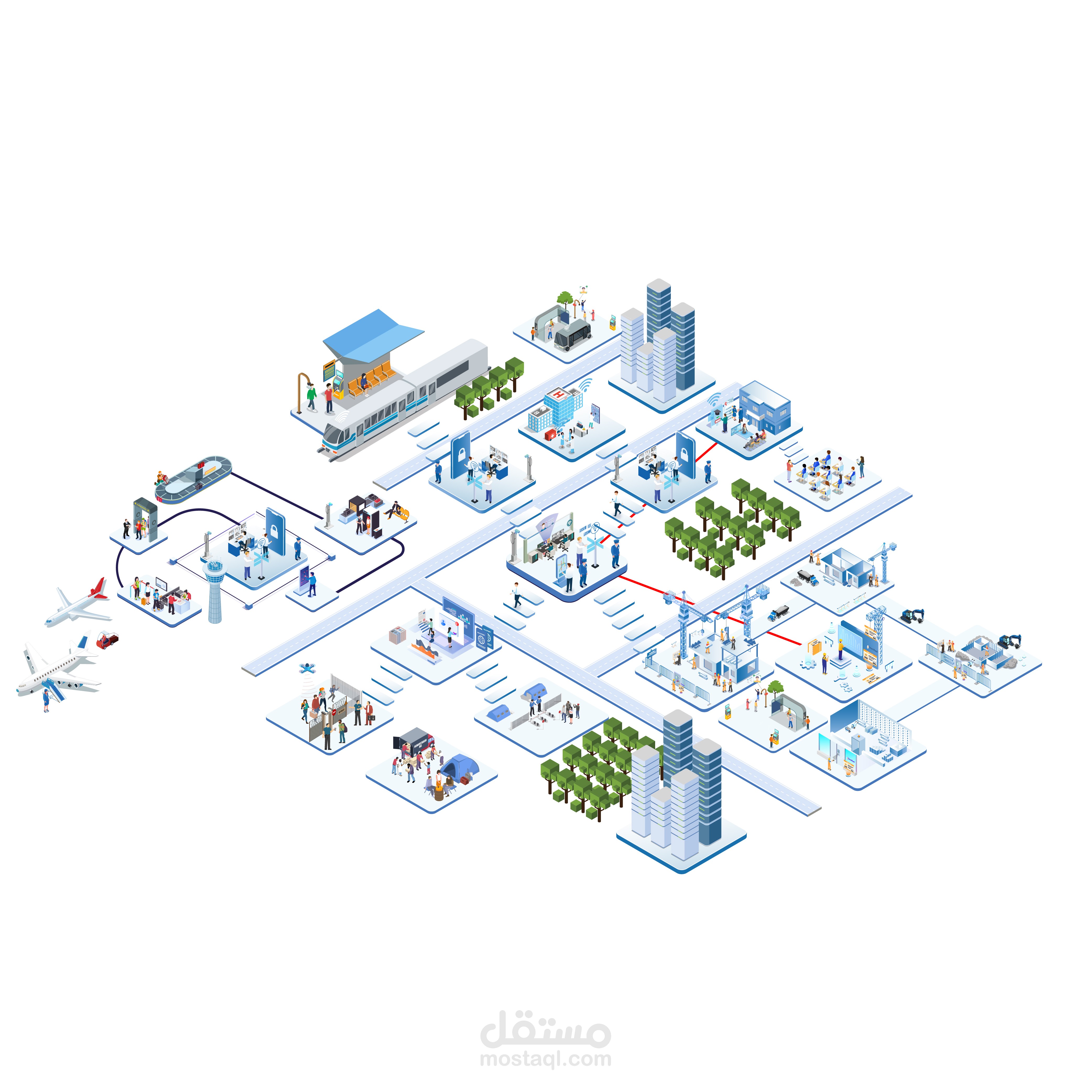 تصميم وحدات نقل البيانات لمدينة سكنية