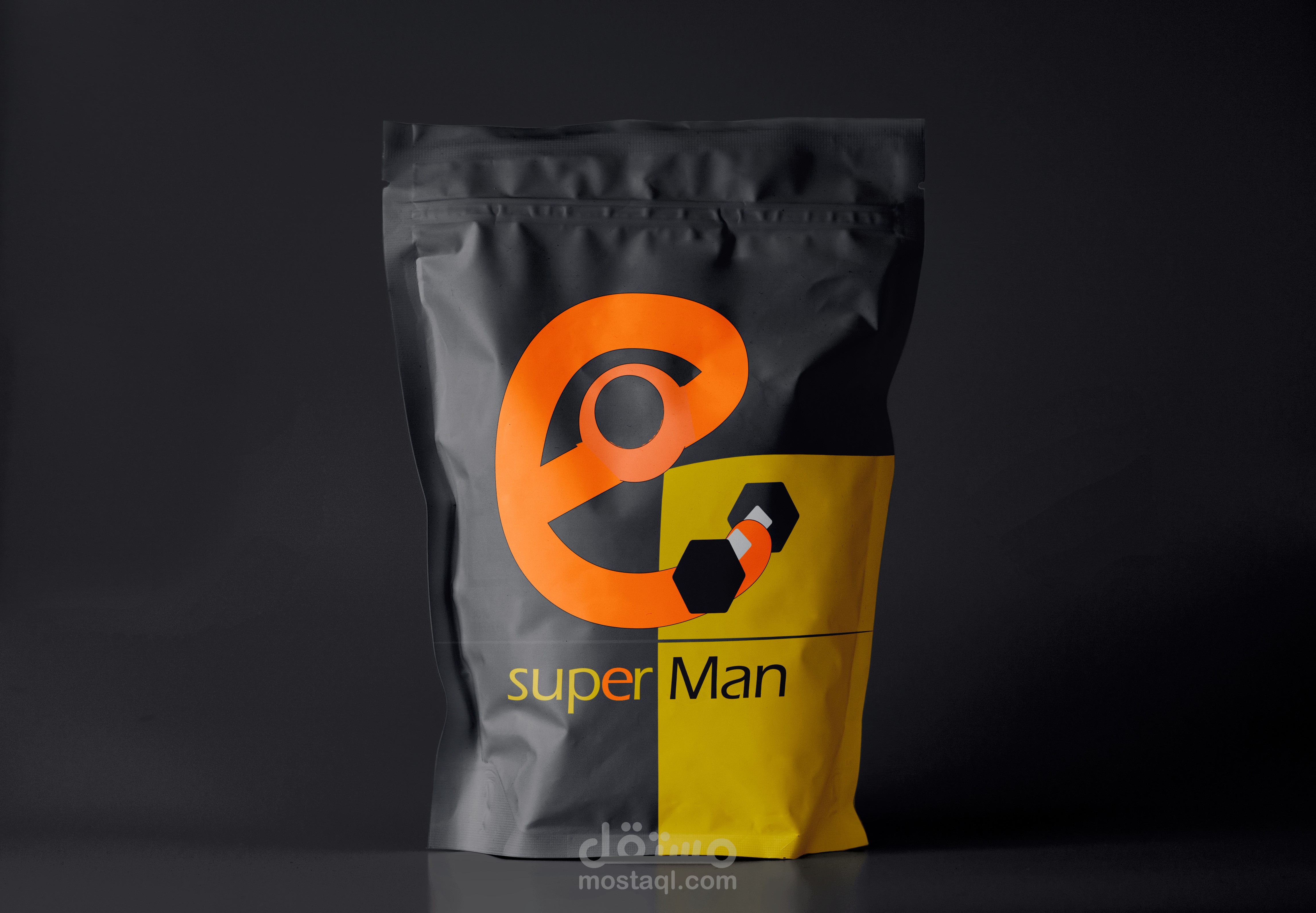 لوغو gym  باسم super man