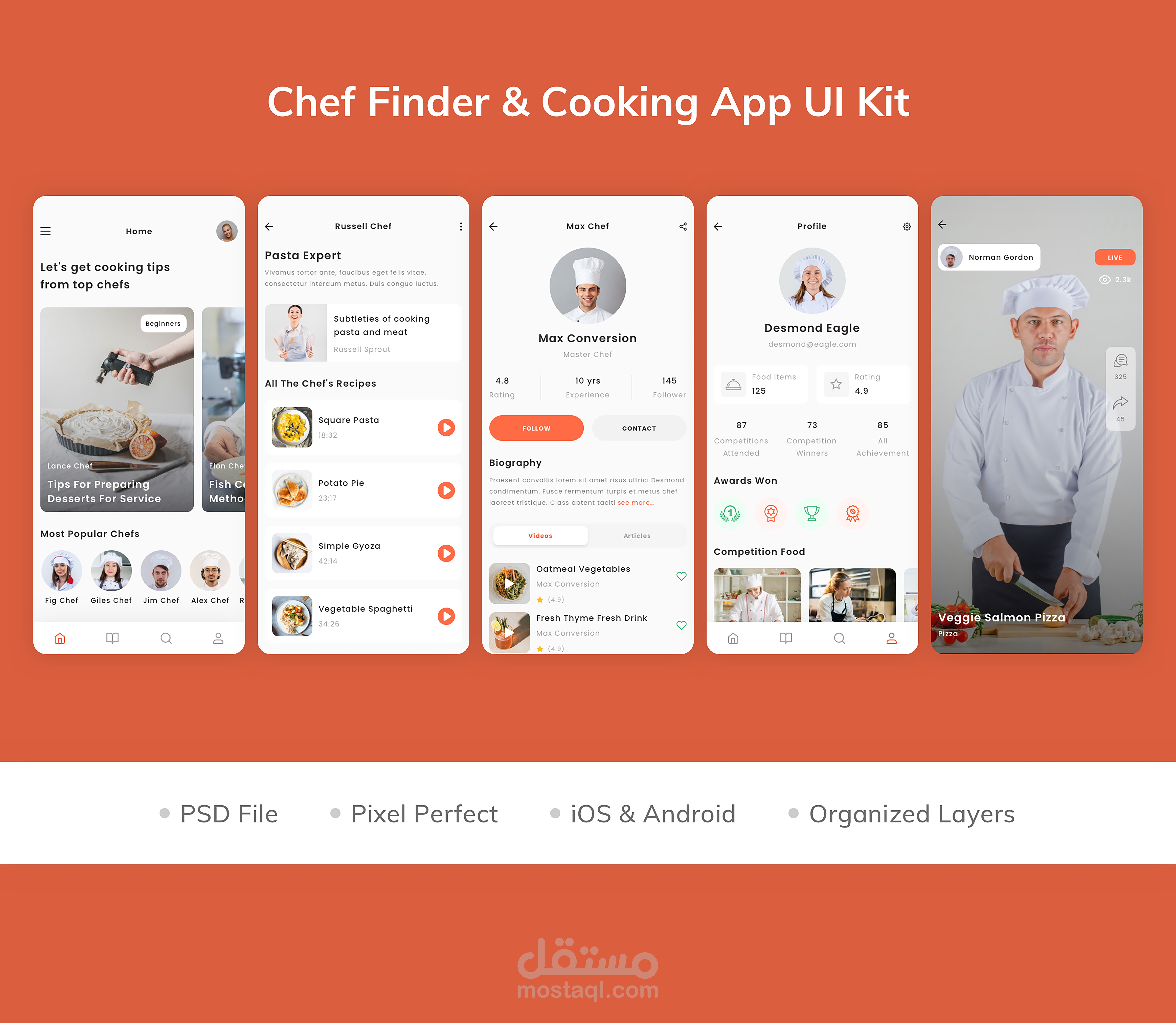 تصميم تجربة المستخدم لتطبيق, ابحث عن شيف )UI/UX(