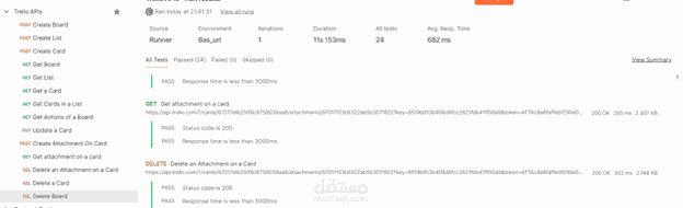 اختبار APIs لدى موقع Trello