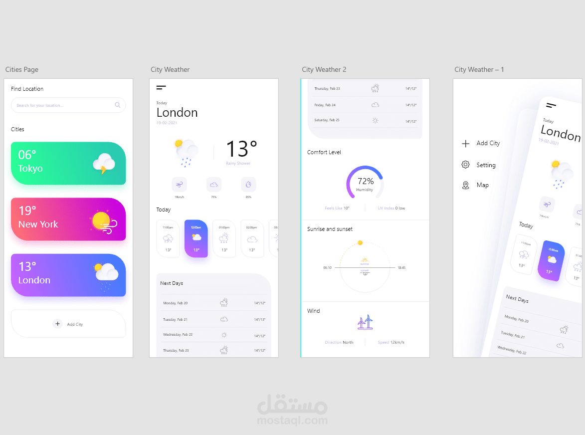 Weather App Design in Adobe XD