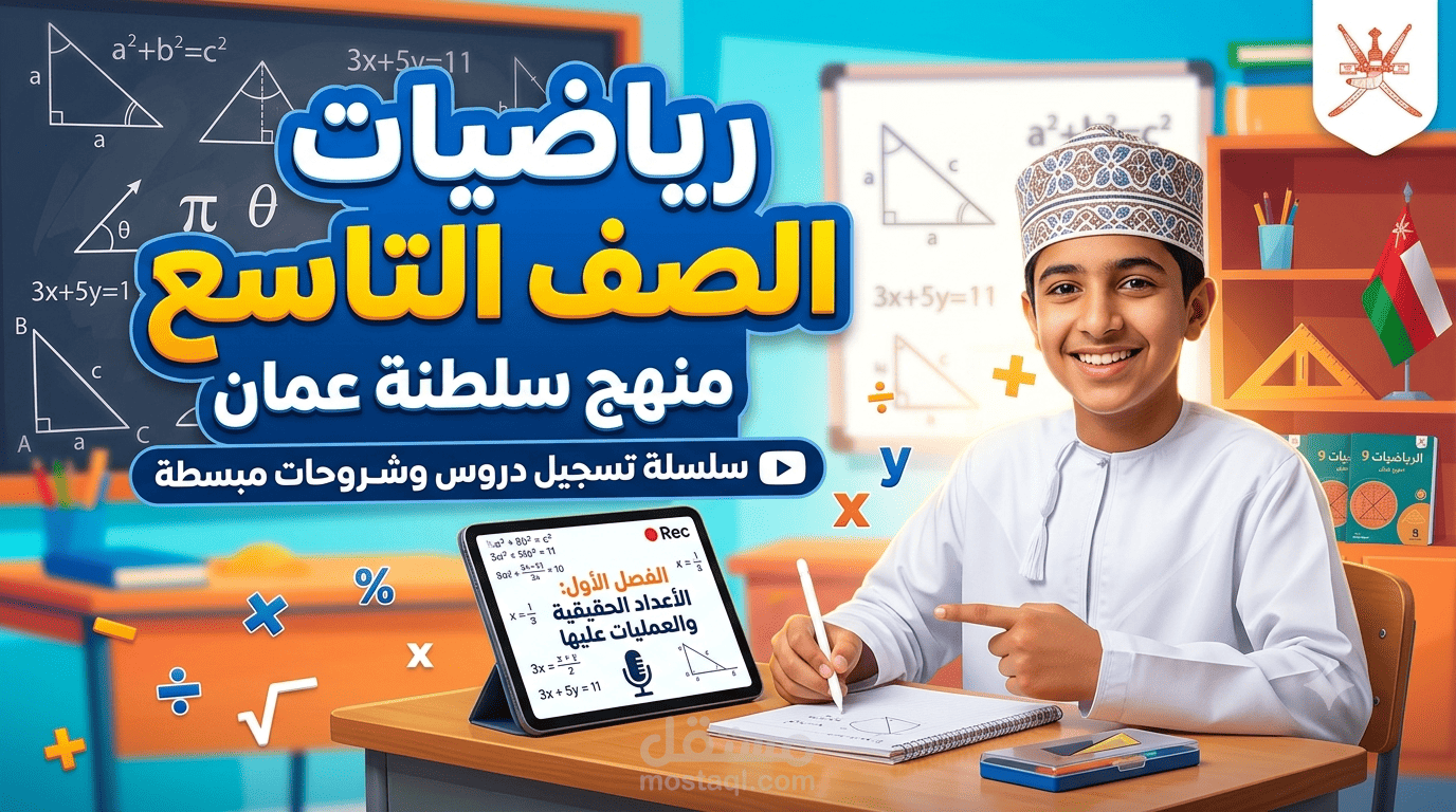 تسجيل دروس الرياضيات الصف التاسع منهج سلطنة عمان