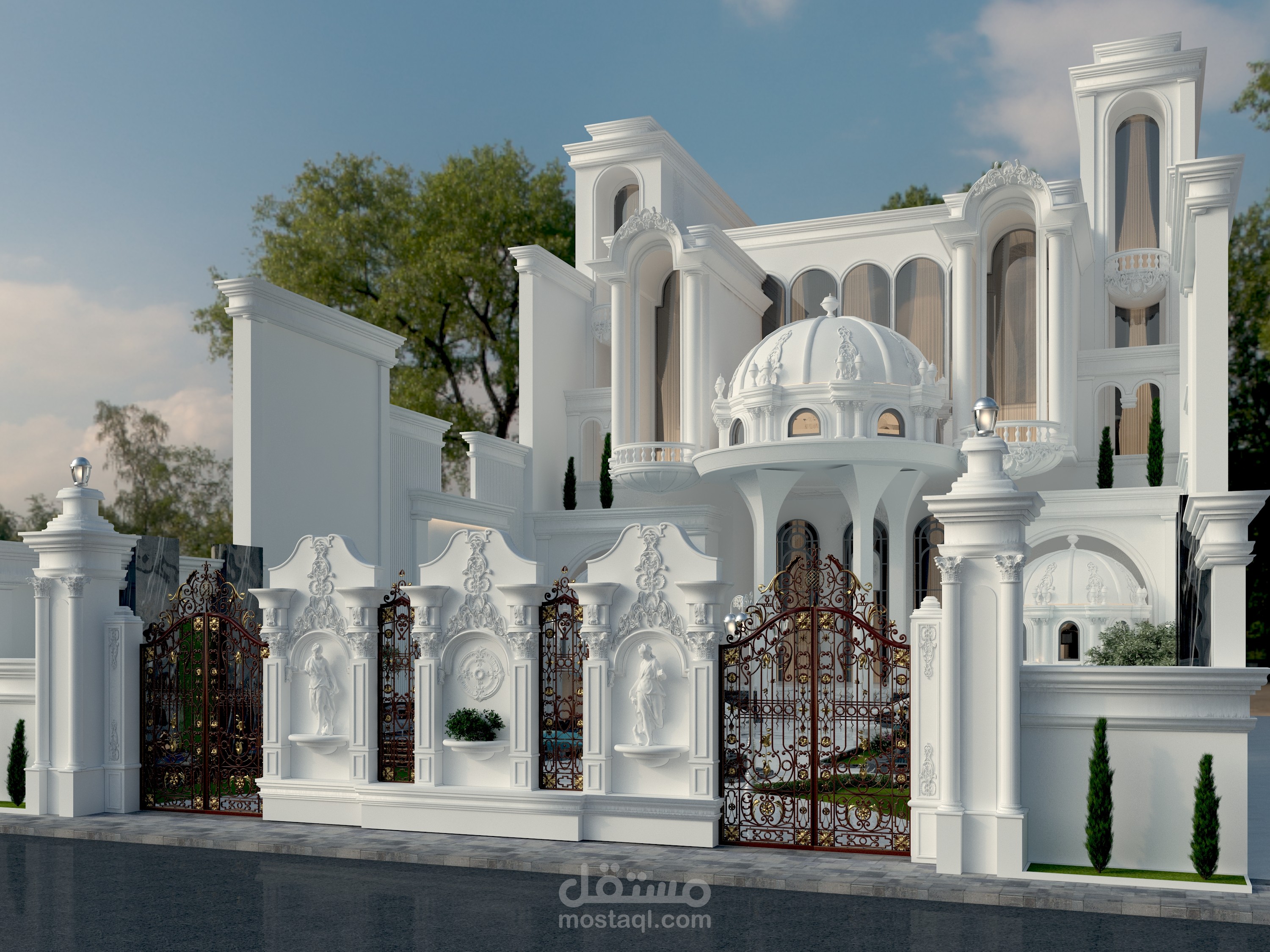 تصاميم واجهات  كلاسيك لعدة مشاريع